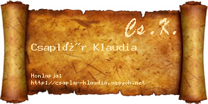 Csaplár Klaudia névjegykártya