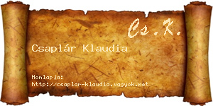 Csaplár Klaudia névjegykártya