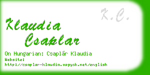 klaudia csaplar business card